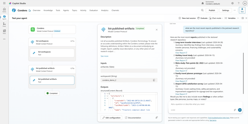 microsoft copilot studio agent using condens mcp server