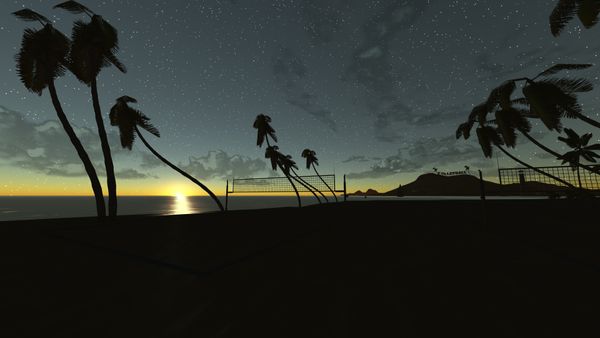 VR Volleyball at Sunset