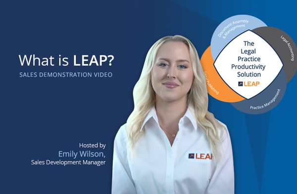 Blonde Girl LEAP Sales Development Manager with Blue background and LPPS logo