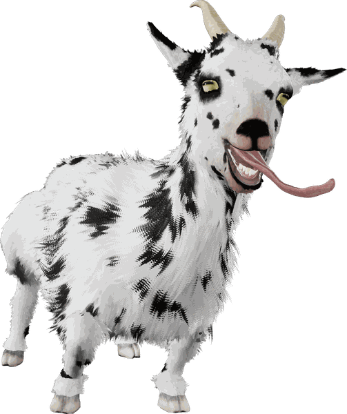 Goat with black spots