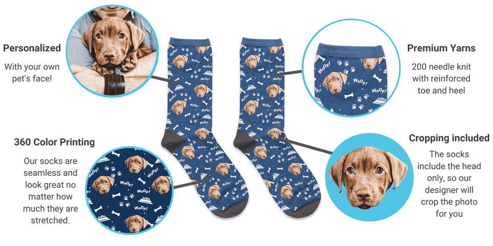 socks with your pets face on them 