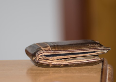 a brown leather wallet